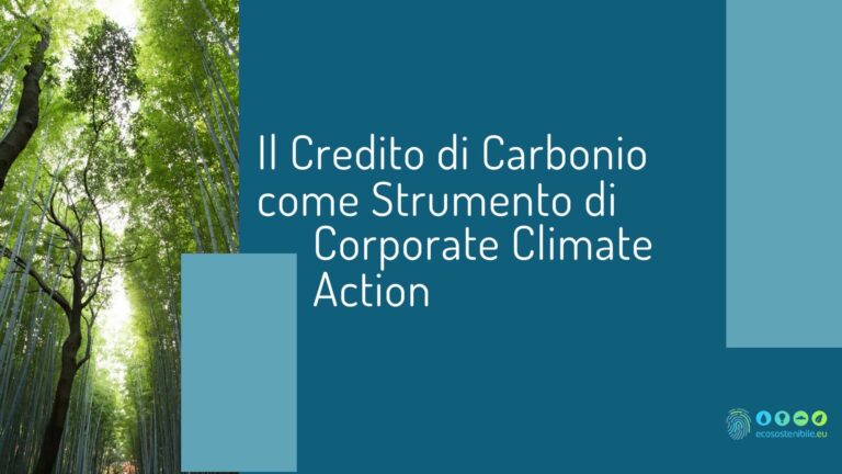 Il Credito di Carbonio come Strumento di Corporate Climate Action