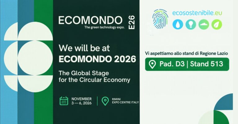 Ecosostenibile.eu a Ecomondo 2026 con la Regione Lazio